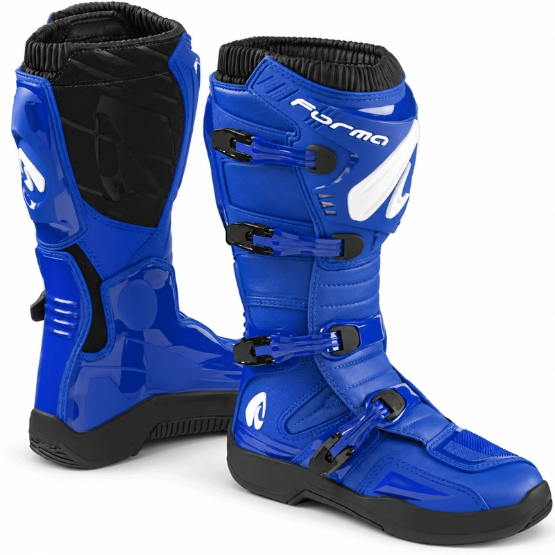 Forma Traction Motocross-Stiefel blau-schwarz-weiß