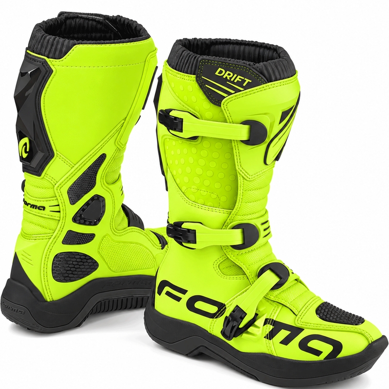 Motocross-Stiefel Forma Drift, fluoreszierend gelb-schwarz