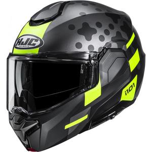 Klappbarer Motorradhelm HJC i101 Astel MC3HSF schwarz-grau-fluoreszierend gelb