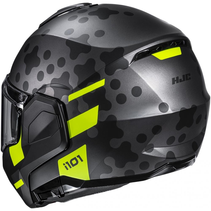 Klappbarer Motorradhelm HJC i101 Astel MC3HSF schwarz-grau-fluoreszierend gelb