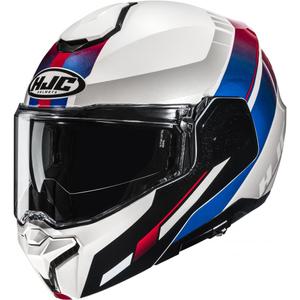 Klappbarer Motorradhelm HJC i101 Mira MC21 weiß-blau-rot