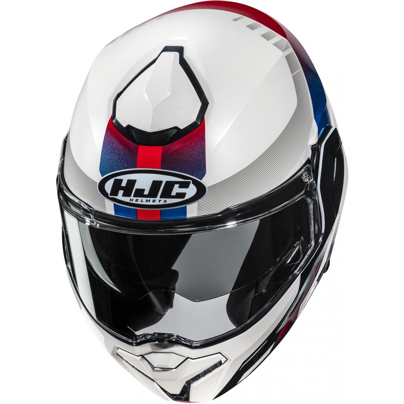 Klappbarer Motorradhelm HJC i101 Mira MC21 weiß-blau-rot