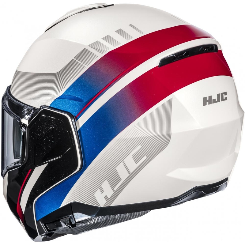 Klappbarer Motorradhelm HJC i101 Mira MC21 weiß-blau-rot