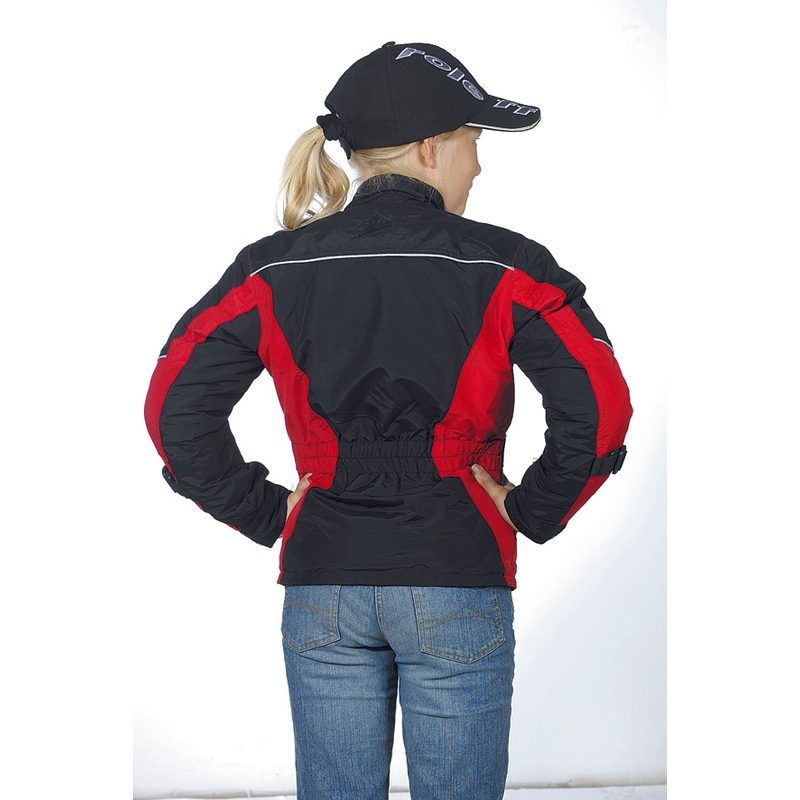 Kinder-Motorradjacke Roleff Taslan schwarz-rot