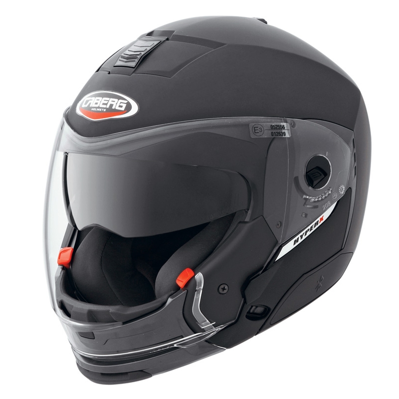 Motorradhelm CABERG HYPER X mit abnehmbarem Kinnriemen schwarz matt sale Ausverkauf