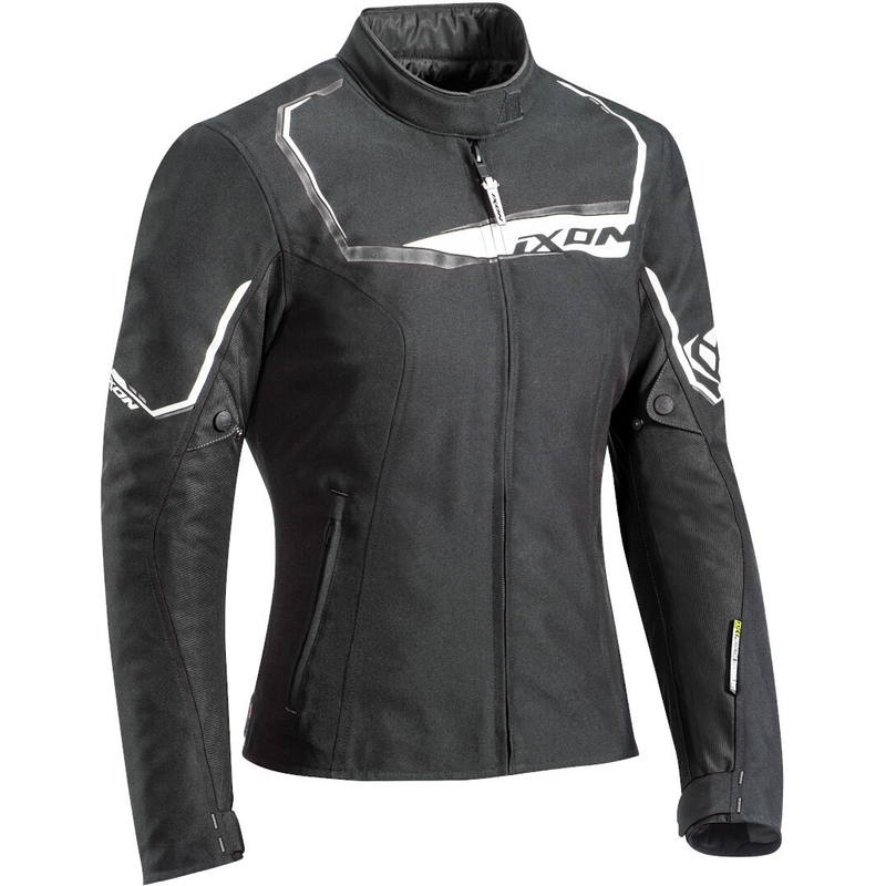 Damen Motorradjacke IXON Challenge schwarz und weiß Ausverkauf