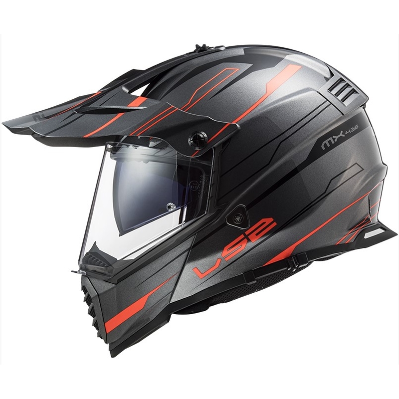 Endurohelm LS2 MX436 Pioneer EVO Knight titan-orange