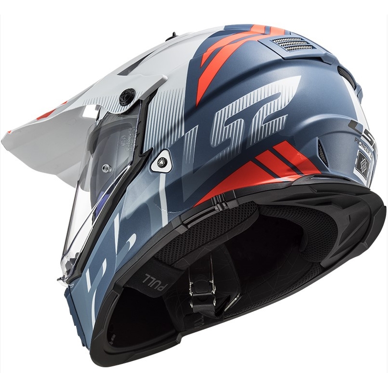 Endurohelm LS2 MX436 Pioneer EVO Evolve weiß-blau-orange