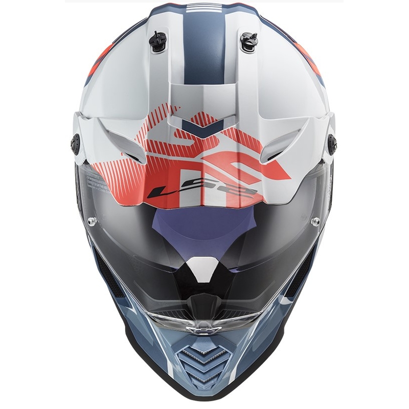 Endurohelm LS2 MX436 Pioneer EVO Evolve weiß-blau-orange