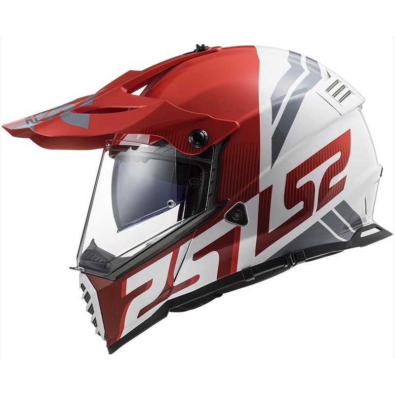 Endurohelm LS2 MX436 Pioneer EVO Evolve weiß-grau-rot