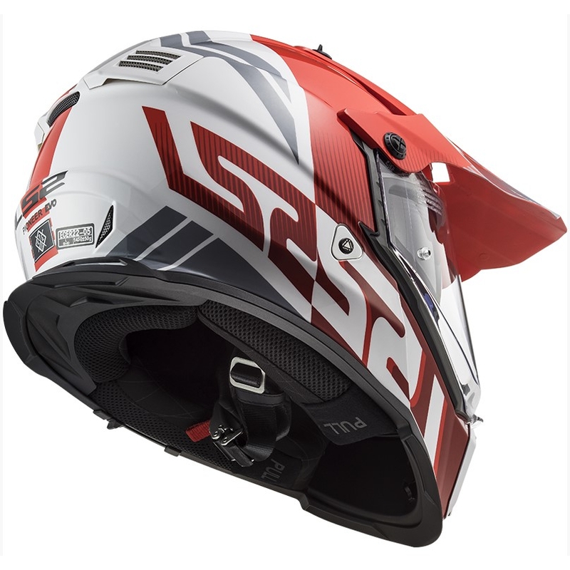 Endurohelm LS2 MX436 Pioneer EVO Evolve weiß-grau-rot
