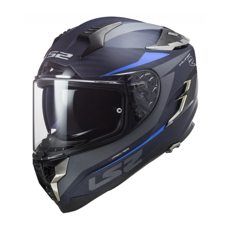 Integral Motorradhelm LS2 FF327 Challenger C Drone Schwarz und Blau Ausverkauf