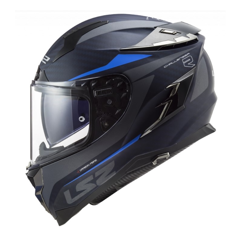 Integral Motorradhelm LS2 FF327 Challenger C Drone Schwarz und Blau Ausverkauf