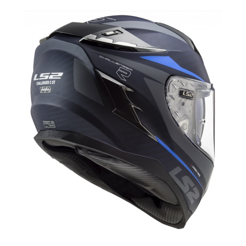 Integral Motorradhelm LS2 FF327 Challenger C Drone Schwarz und Blau Ausverkauf