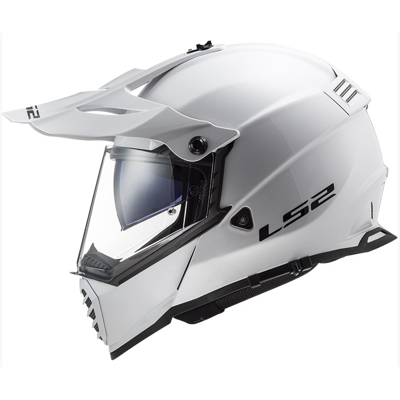 Enduro-Helm LS2 MX436 Pionier EVO Solid White