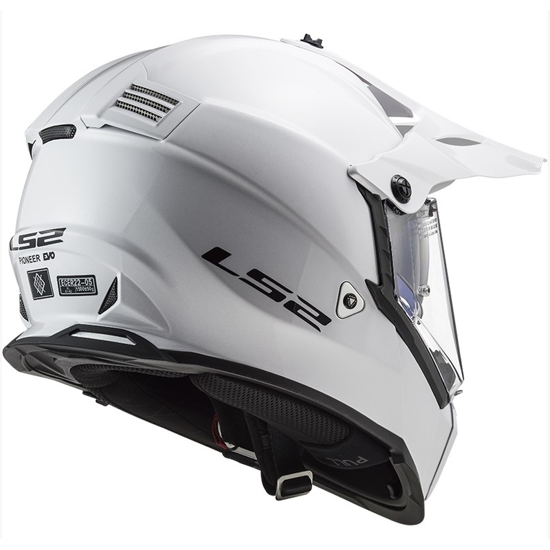 Enduro-Helm LS2 MX436 Pionier EVO Solid White