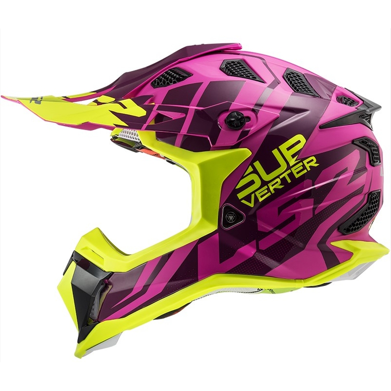 Motocross Helm LS2 MX470 Subverter Troop rosa-fluo gelb Ausverkauf