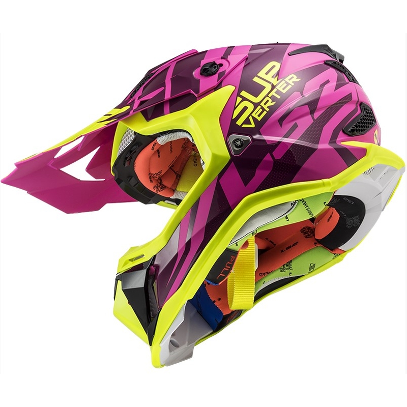 Motocross Helm LS2 MX470 Subverter Troop rosa-fluo gelb Ausverkauf