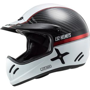 Motocross Helm LS2 MX471 Xtra Yard weiß-schwarz-rot