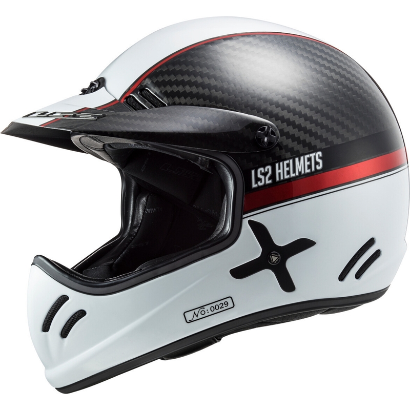 Motocross Helm LS2 MX471 Xtra Yard weiß-schwarz-rot