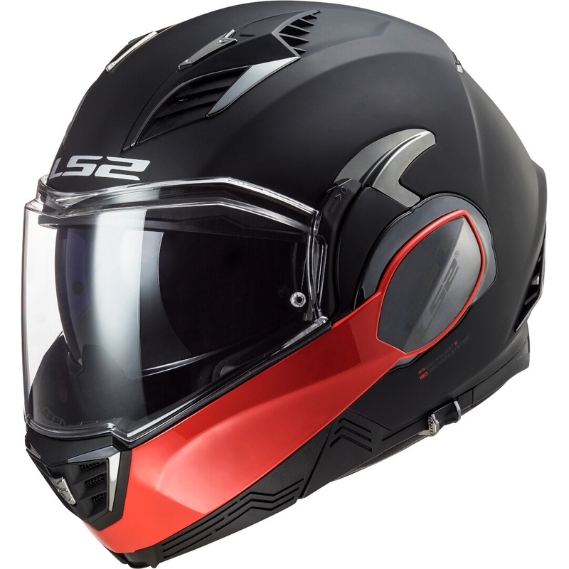 LS2 FF900 Valiant II Hammer schwarz und rot flip-up Motorradhelm Ausverkauf