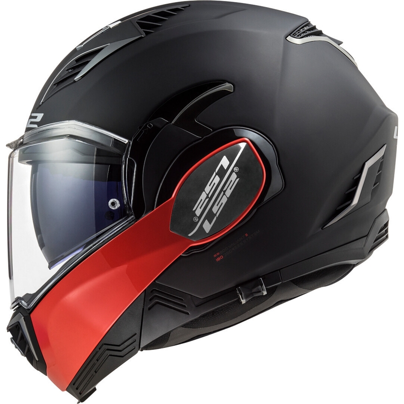 LS2 FF900 Valiant II Hammer schwarz und rot flip-up Motorradhelm Ausverkauf