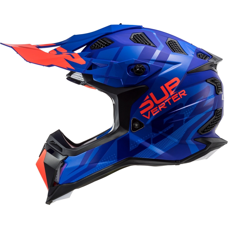 Motocross Helm LS2 MX470 Subverter Troop blau-orange Ausverkauf