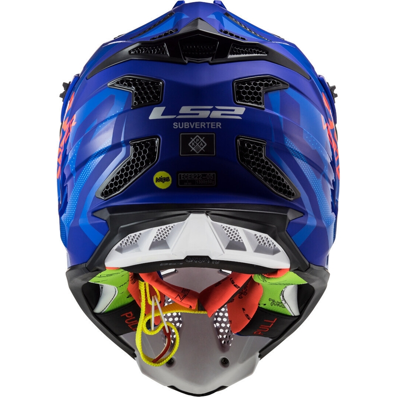Motocross Helm LS2 MX470 Subverter Troop blau-orange Ausverkauf