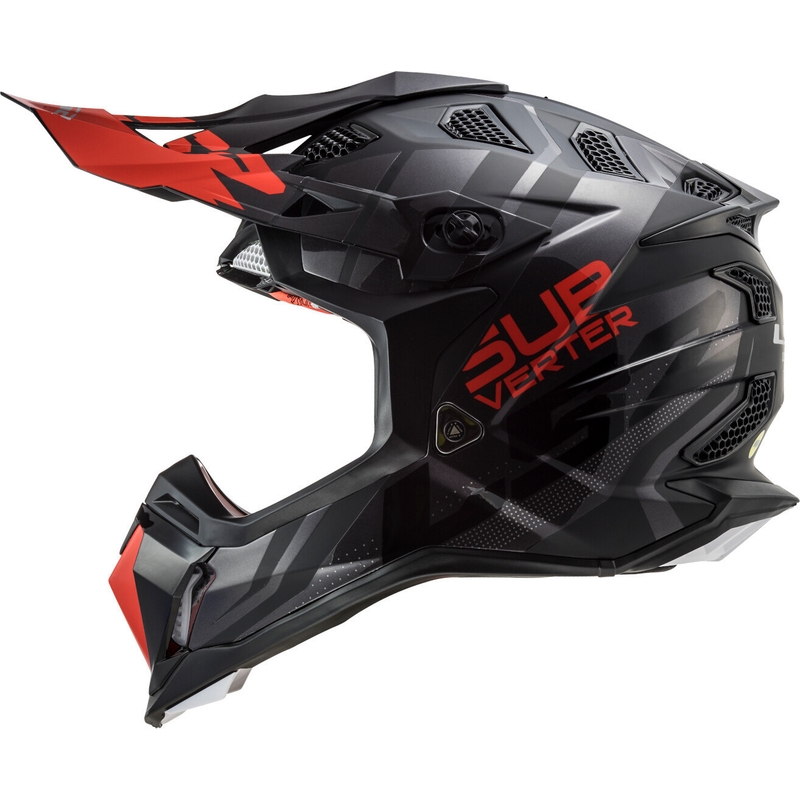 Motocross Helm LS2 MX470 Subverter Troop schwarz-rot