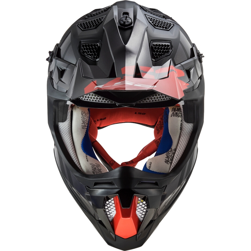 Motocross Helm LS2 MX470 Subverter Troop schwarz-rot