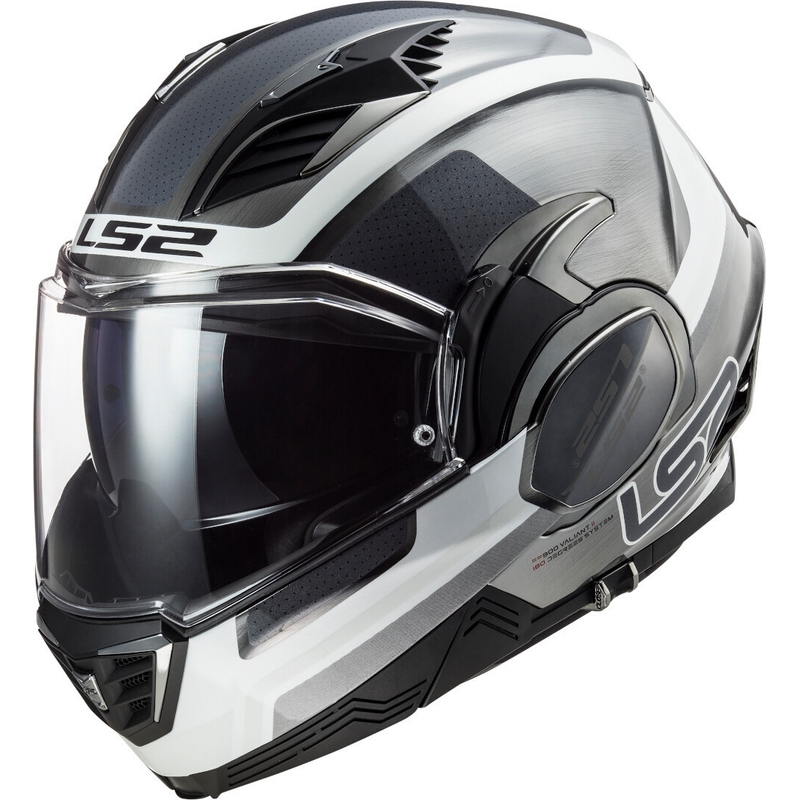Klapphelm LS2 FF900 Valiant II Orbit Jeans schwarz-silber-weiß