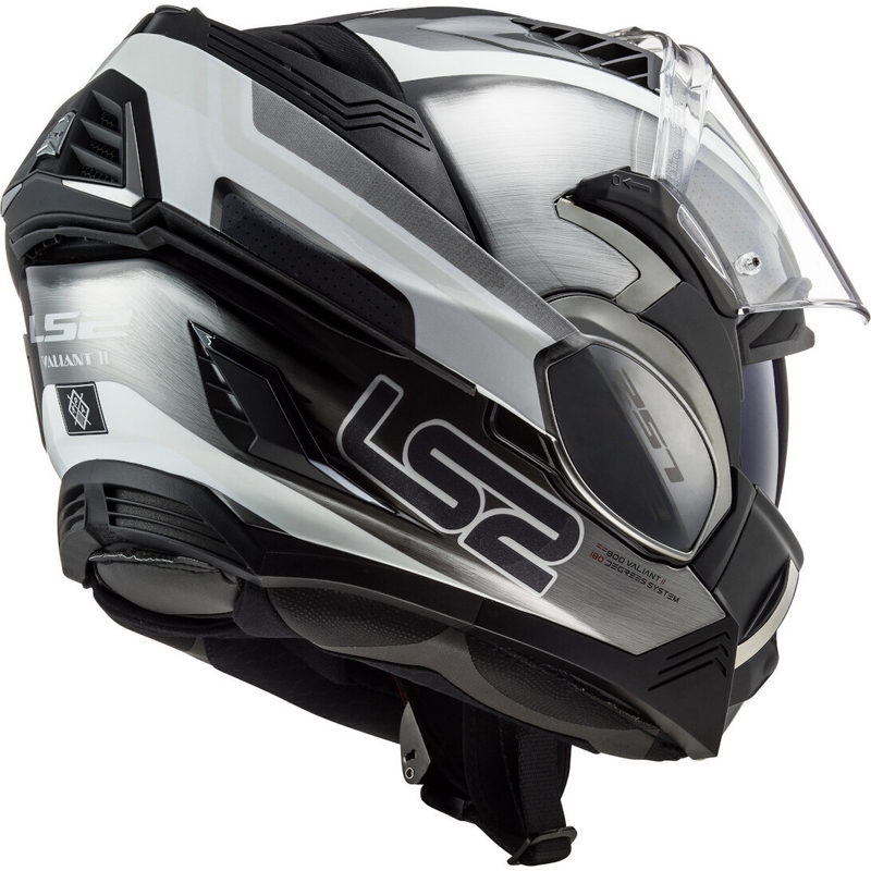 Klapphelm LS2 FF900 Valiant II Orbit Jeans schwarz-silber-weiß