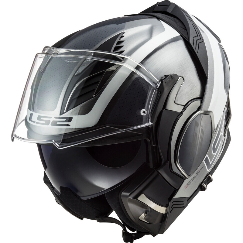 Klapphelm LS2 FF900 Valiant II Orbit Jeans schwarz-silber-weiß