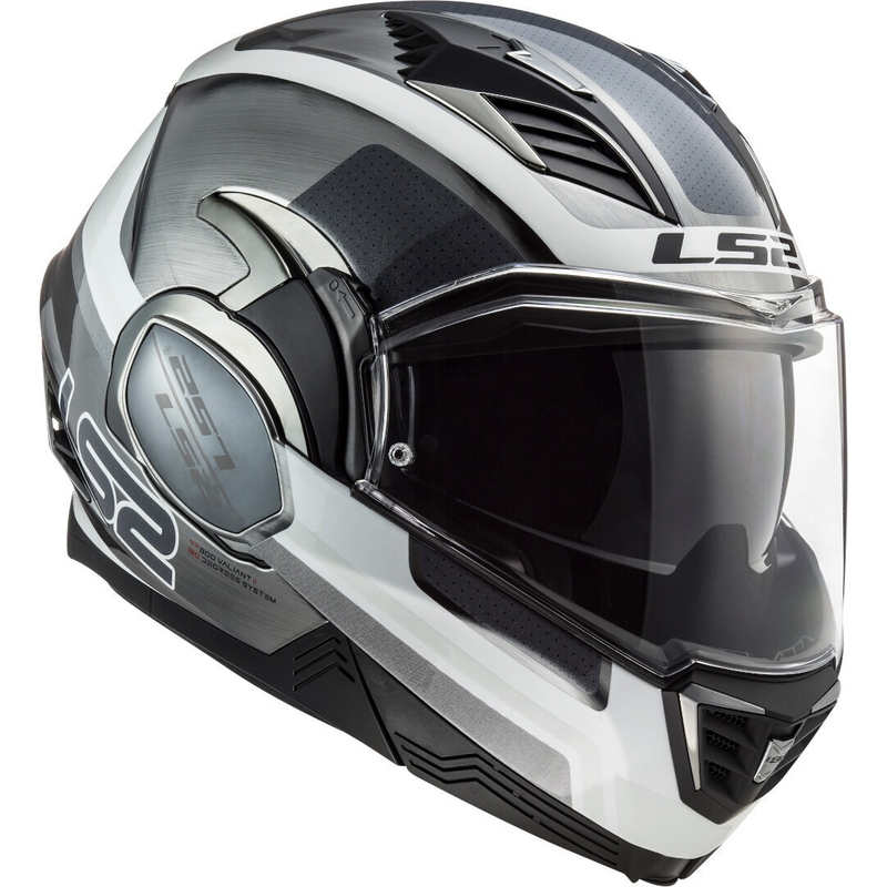 Klapphelm LS2 FF900 Valiant II Orbit Jeans schwarz-silber-weiß