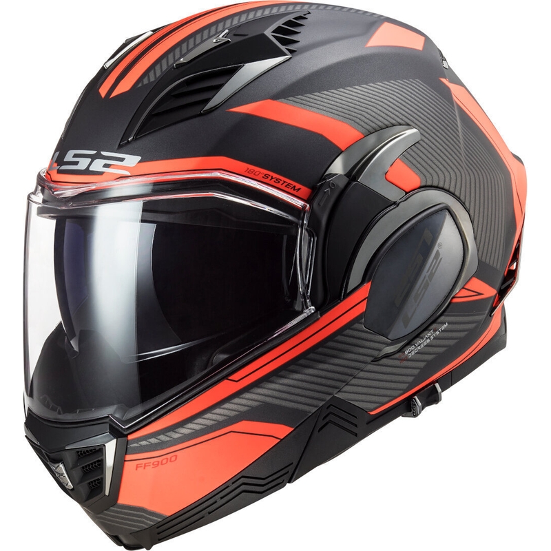 Klappbarer Motorradhelm LS2 FF900 Valiant II Revo titan-fluo orange