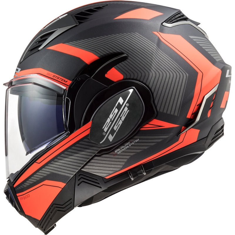 Klappbarer Motorradhelm LS2 FF900 Valiant II Revo titan-fluo orange
