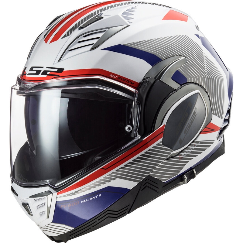 Klappbarer Motorradhelm LS2 FF900 Valiant II Revo weiß-blau-rot