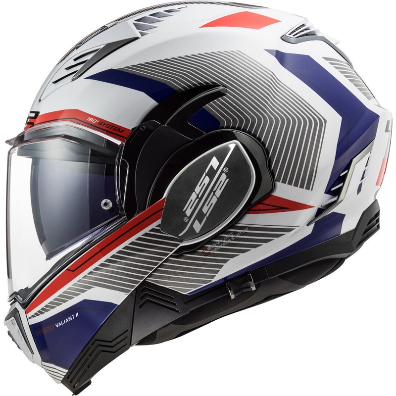 Klappbarer Motorradhelm LS2 FF900 Valiant II Revo weiß-blau-rot