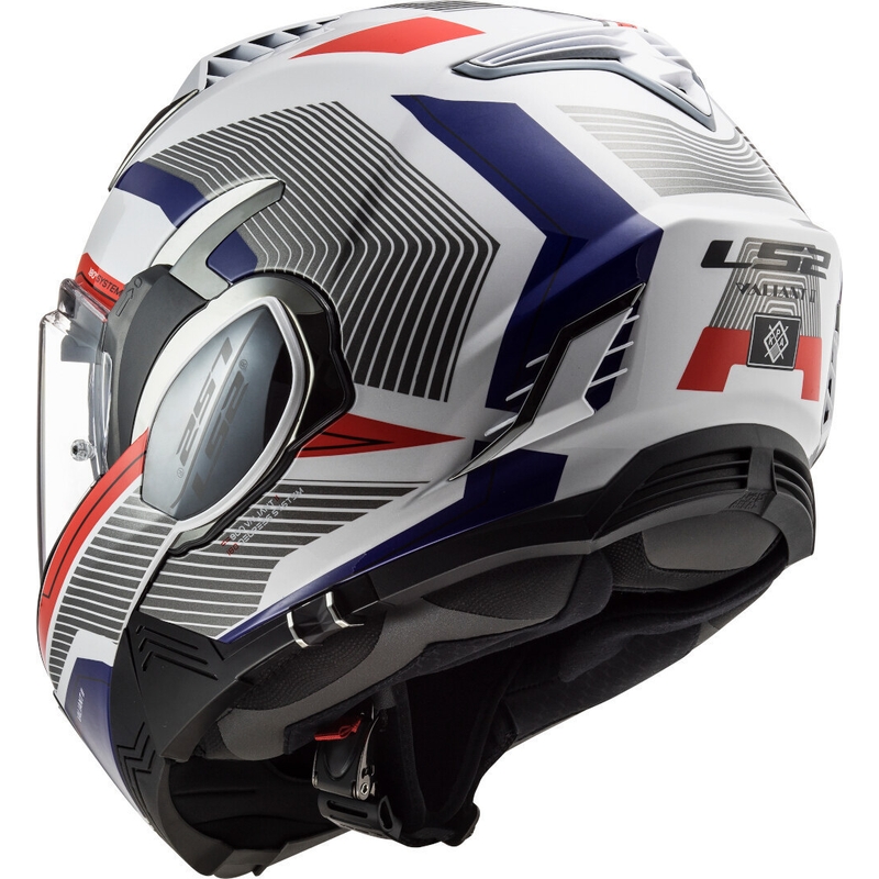 Klappbarer Motorradhelm LS2 FF900 Valiant II Revo weiß-blau-rot