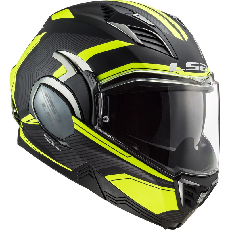 LS2 FF900 Valiant II Revo schwarz-fluo gelb klappbarer Motorradhelm