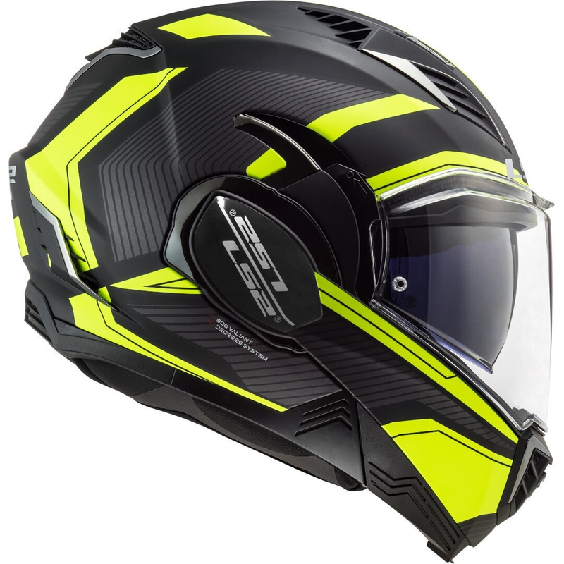 LS2 FF900 Valiant II Revo schwarz-fluo gelb klappbarer Motorradhelm