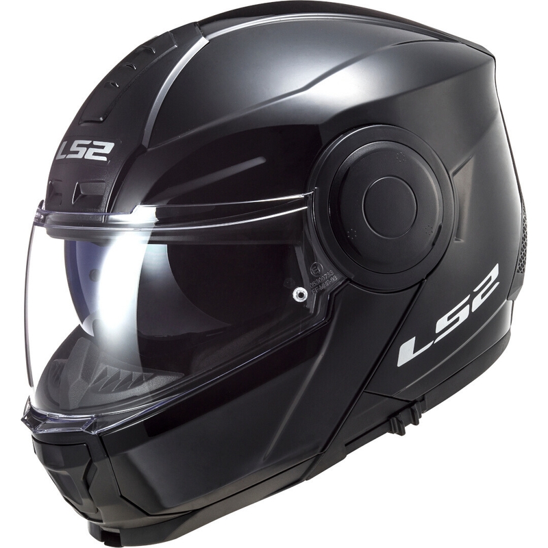 LS2 FF902 Scope Solid Black Gloss Flip-up Motorradhelm