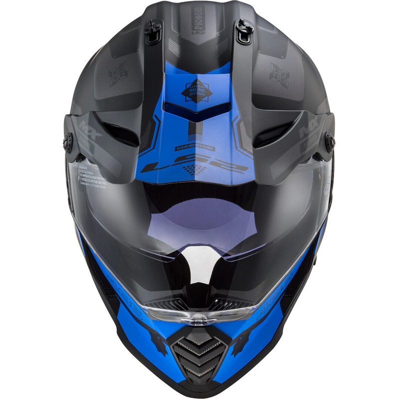 Enduro-Helm LS2 MX436 Pioneer EVO Cobra schwarz-blau