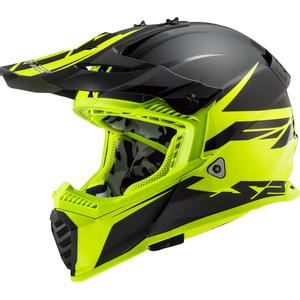 Motocross Helm LS2 MX437 Fast Evo Roar schwarz-fluo gelb