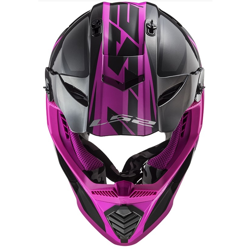 Motocross Helm LS2 MX437 Fast Evo Roar schwarz-violett