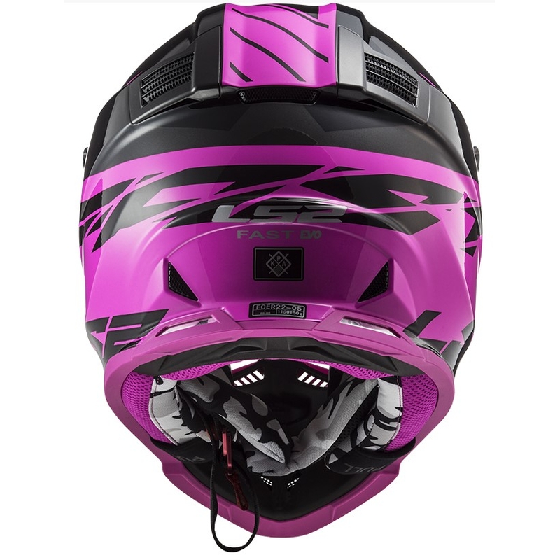 Motocross Helm LS2 MX437 Fast Evo Roar schwarz-violett