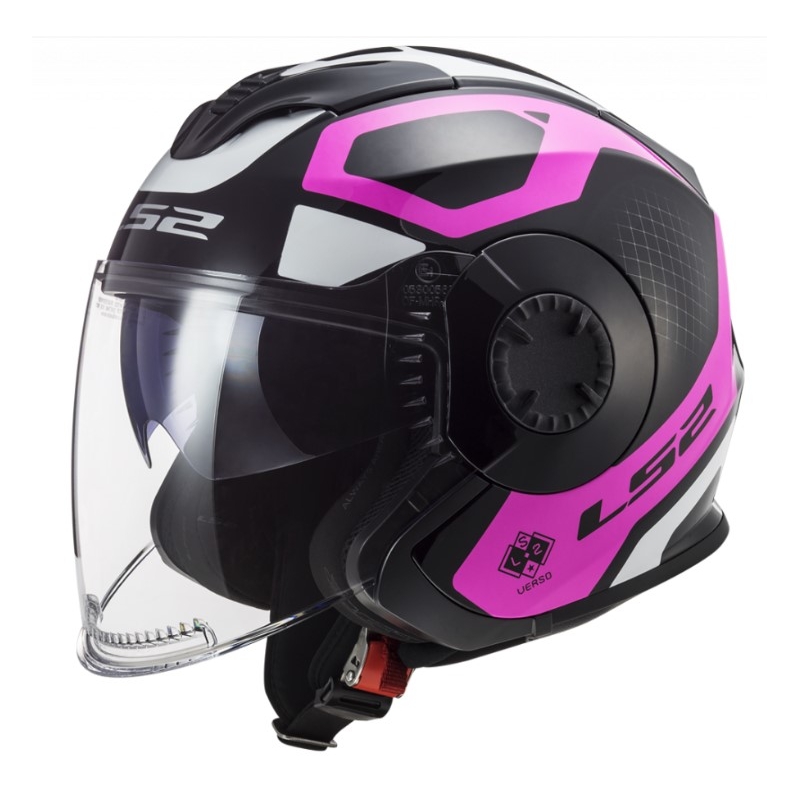 LS2 OF570 Verso Marker offenen Motorradhelm schwarz und lila