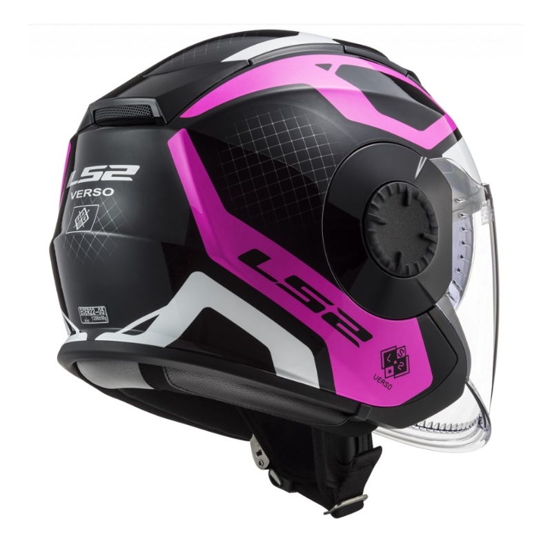 LS2 OF570 Verso Marker offenen Motorradhelm schwarz und lila