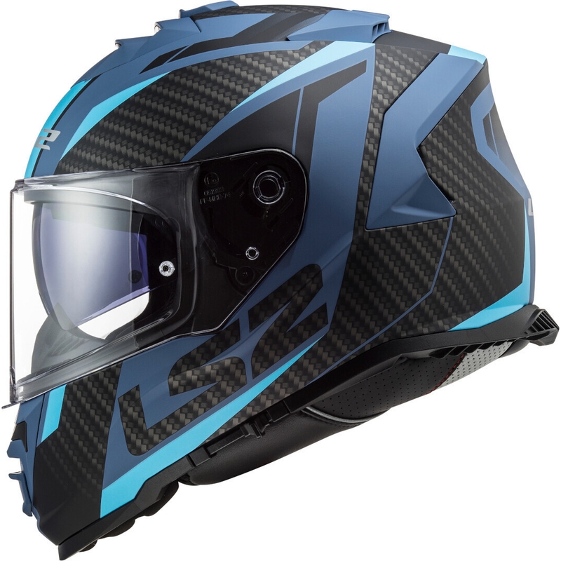 LS2 FF800 Storm Racer schwarz und blau Integral Motorradhelm