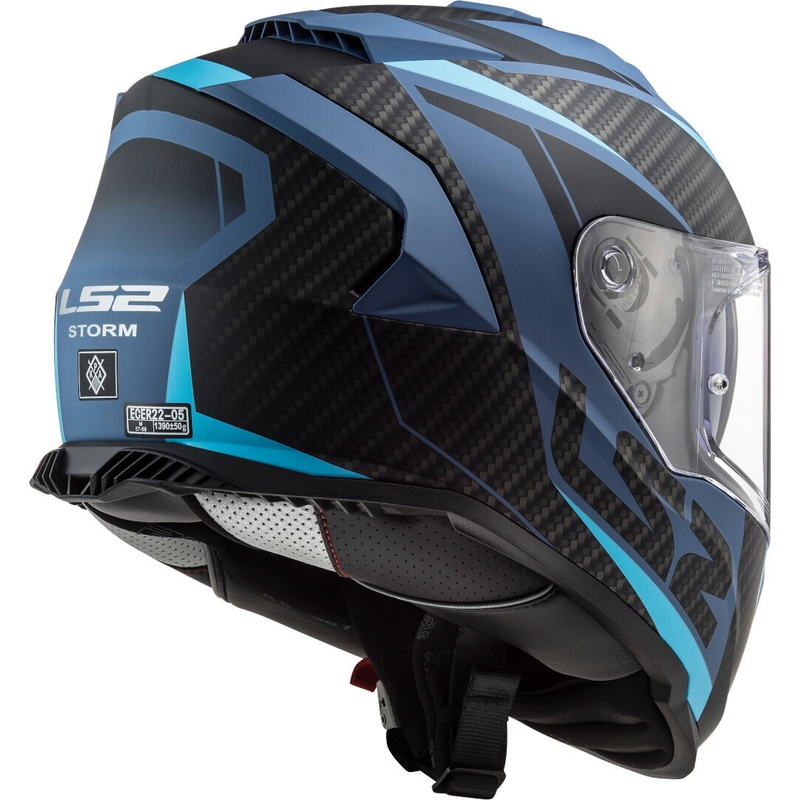 LS2 FF800 Storm Racer schwarz und blau Integral Motorradhelm